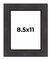 8.5x11 Traditional Picture Frame with UV-Resistant Acrylic & Acid Free Backing, Available in 3 Finishes - Black, Brown, Gold